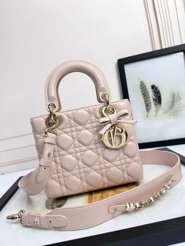 Dior Quilted Mini Top Handle Bag with Bow Charm image 1