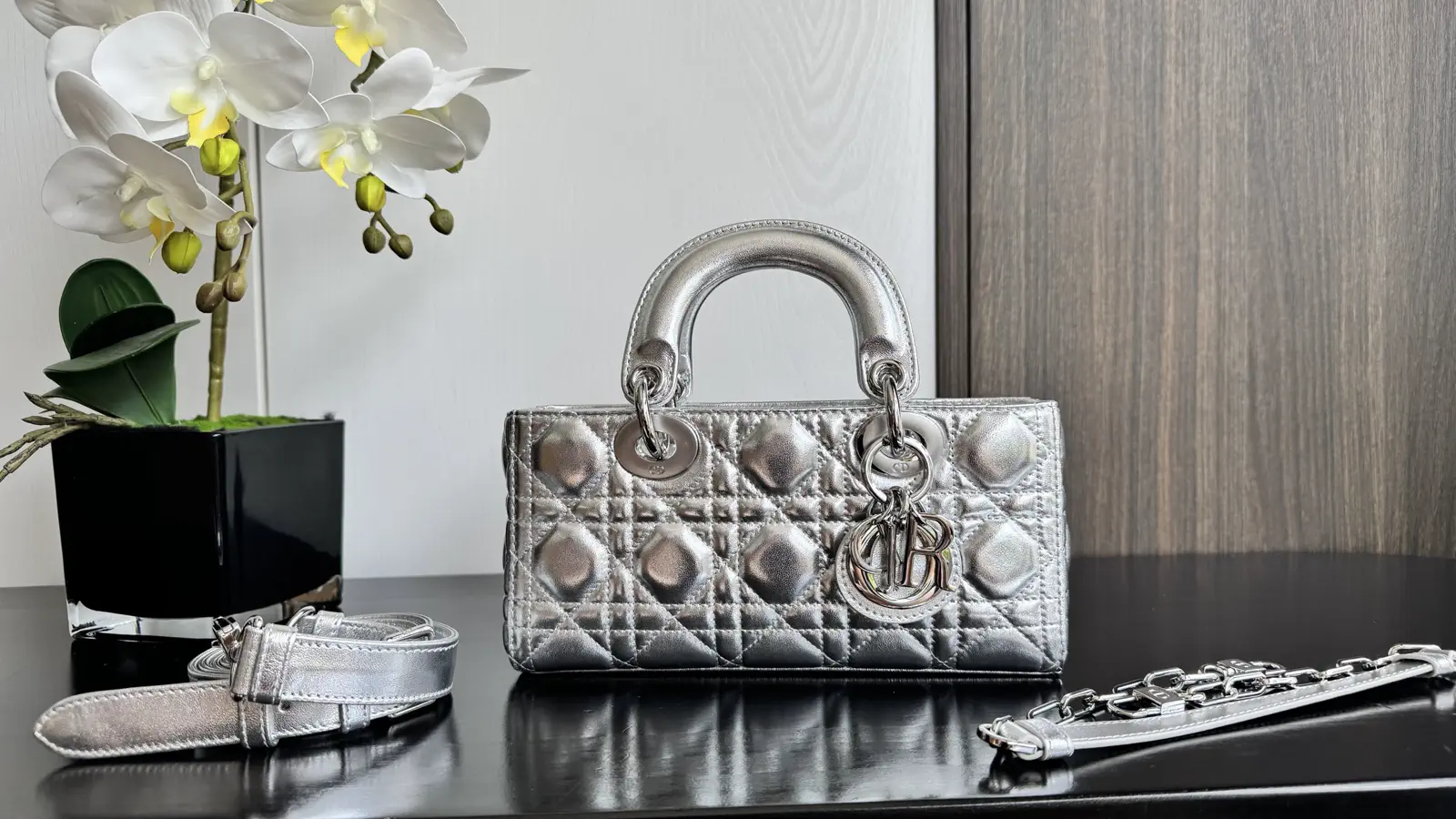 Dior D-Joy Quilted Top Handle Bag image 1