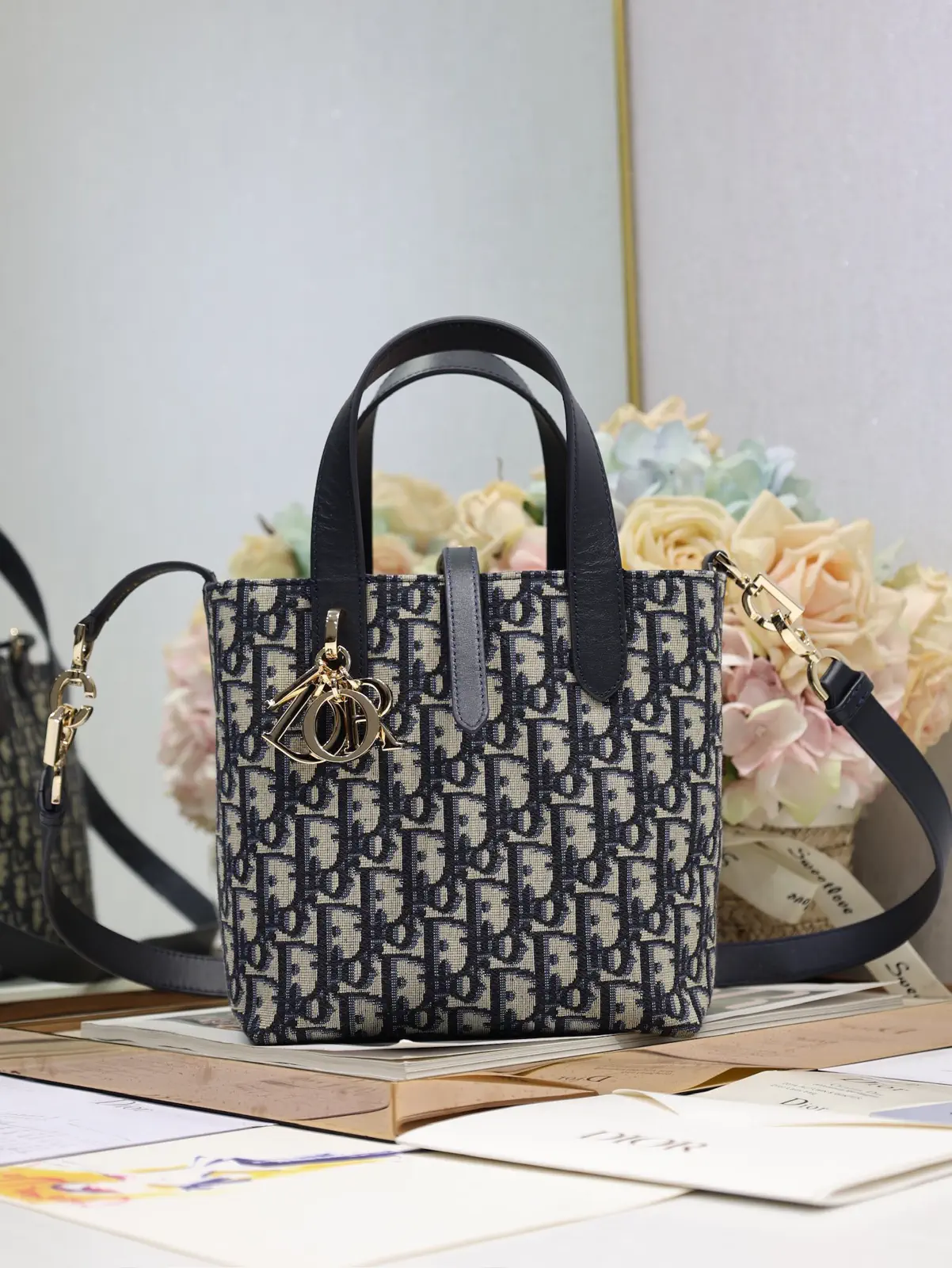 Dior Monogram Vertical Tote Bag image 1