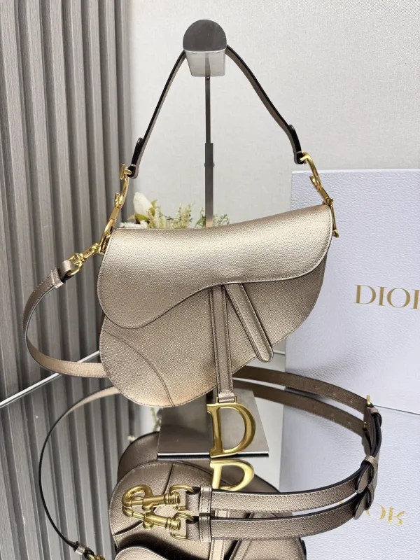 Dior Metallic Gold Saddle Bag image 1