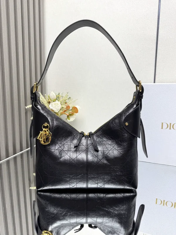 Dior Black Quilted Leather Shoulder Bag image 1