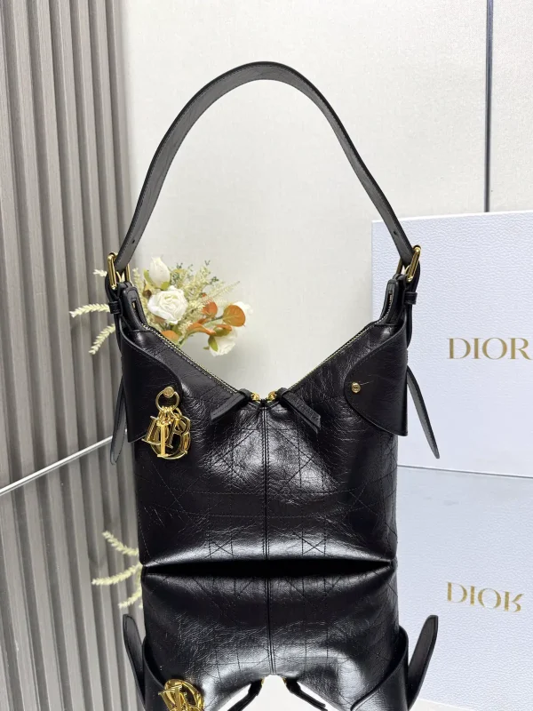 Dior Black Quilted Leather Shoulder Bag image 1