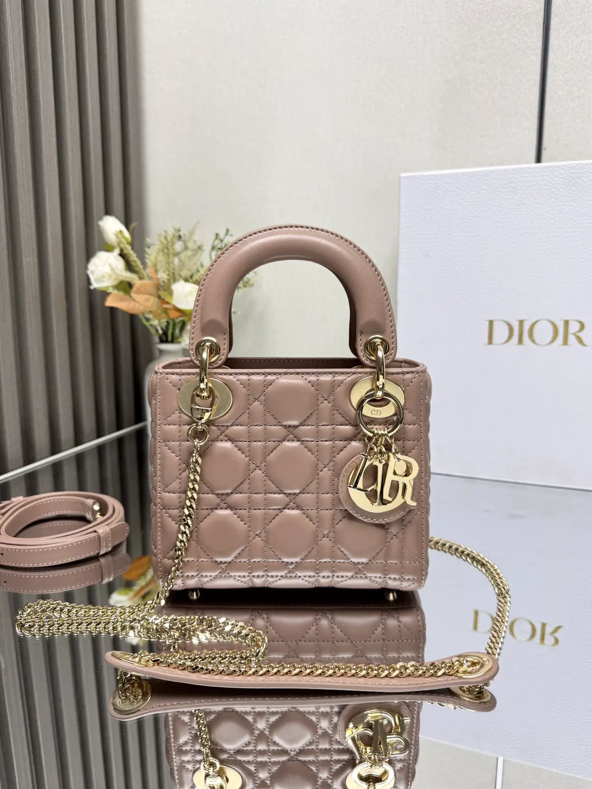 Dior Quilted Mini Lady Top Handle Bag image 1