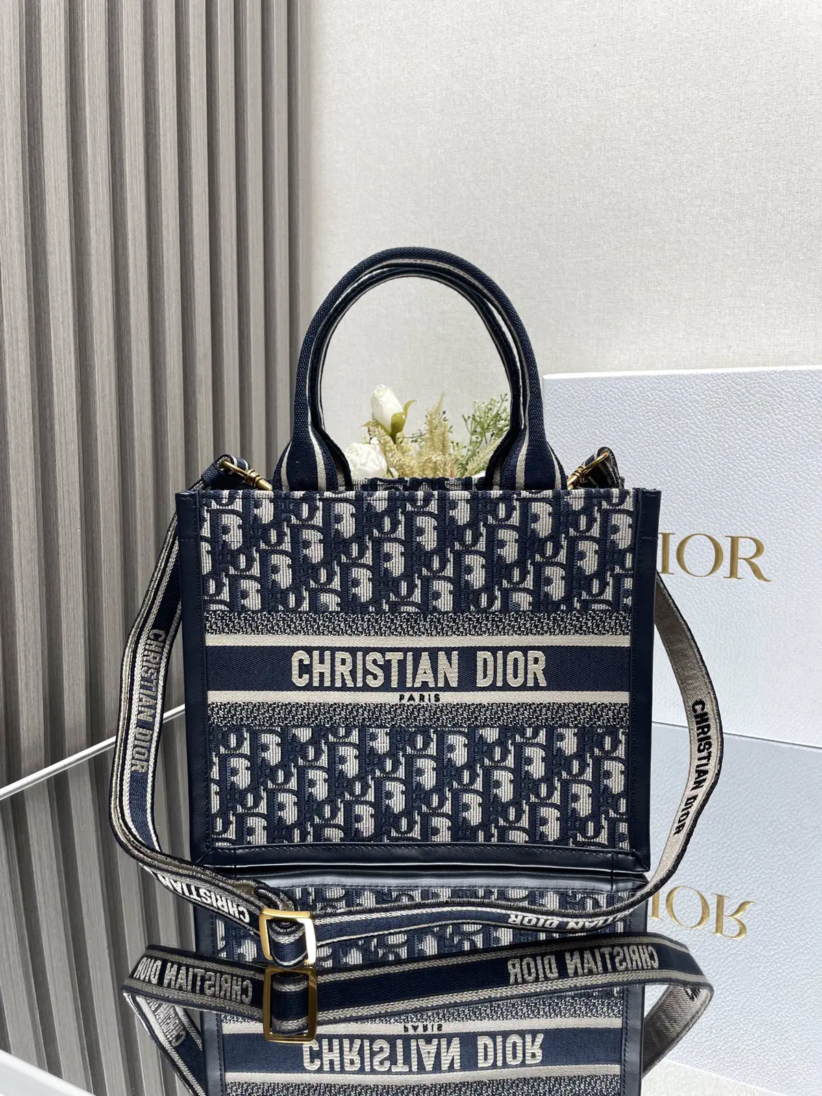 Dior Mini Book Tote Bag with Shoulder Strap image 1