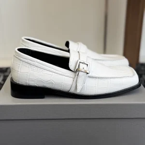 Balenciaga Square Toe Croc-Embossed Leather Loafers image 1