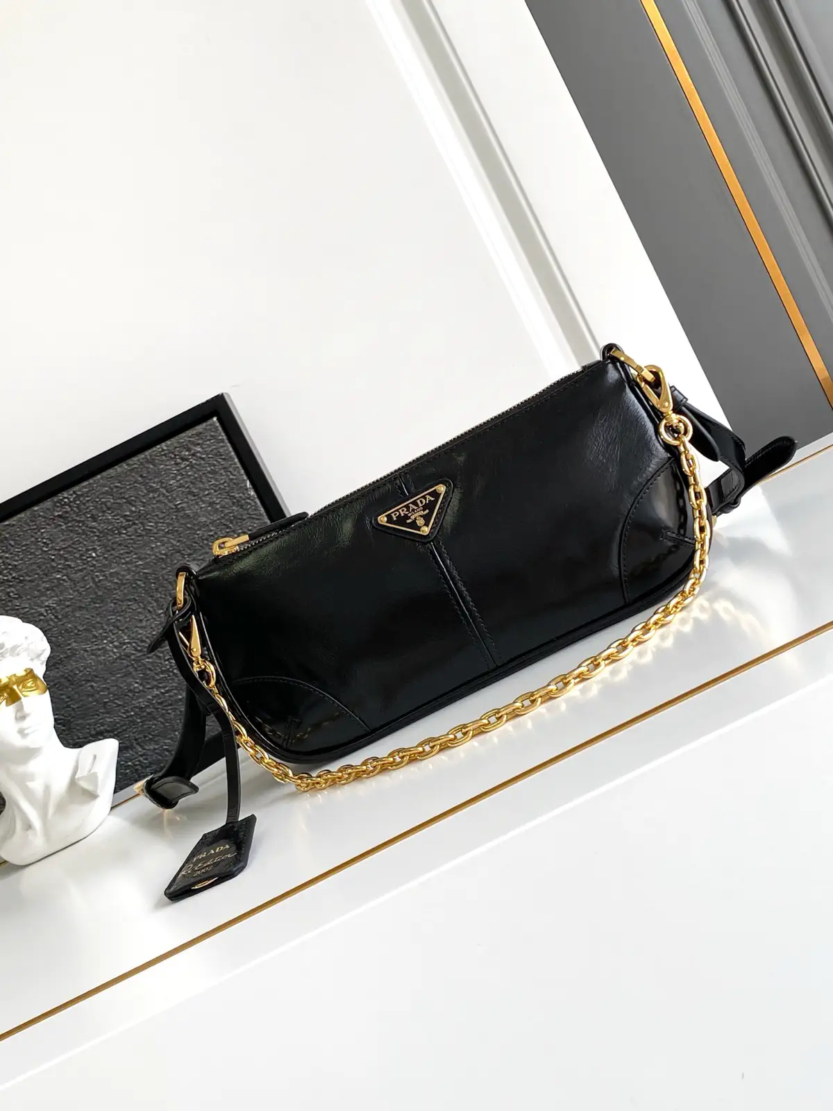 Prada Leather Chain Shoulder Bag image 1