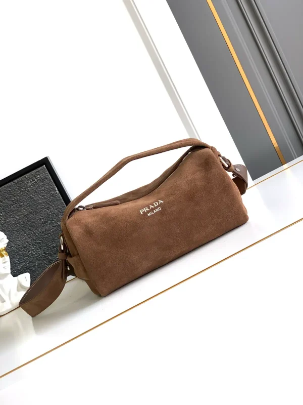 Prada Suede Boston Shoulder Bag image 1
