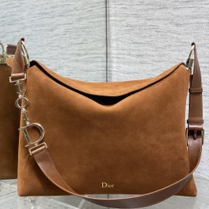 Dior Brown Suede Hobo Shoulder Bag image 1