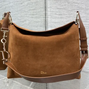 Dior Brown Suede Hobo Shoulder Bag image 1