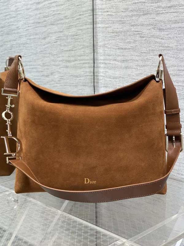 Dior Brown Suede Hobo Shoulder Bag image 1