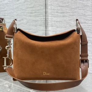 Dior Brown Suede Hobo Shoulder Bag image 1