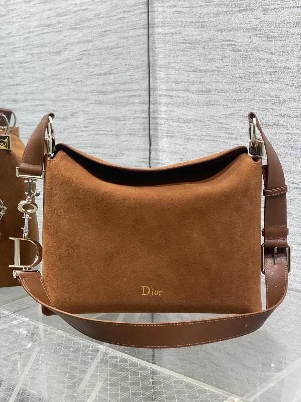 Dior Brown Suede Hobo Shoulder Bag image 1