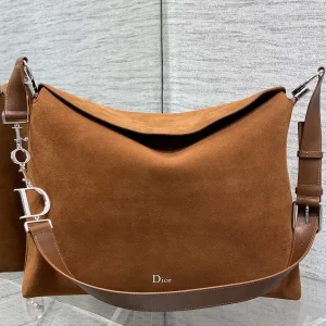 Dior Brown Suede Hobo Shoulder Bag image 1