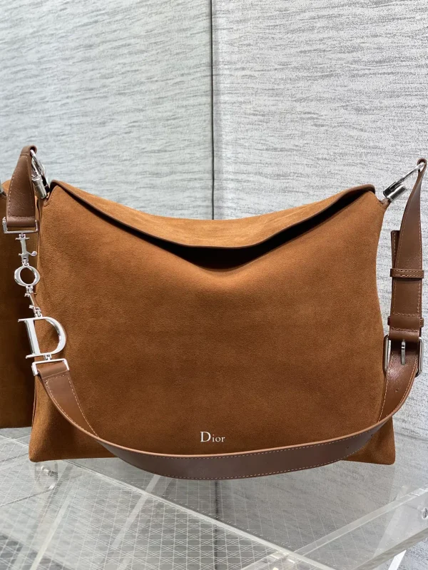 Dior Brown Suede Hobo Shoulder Bag image 1