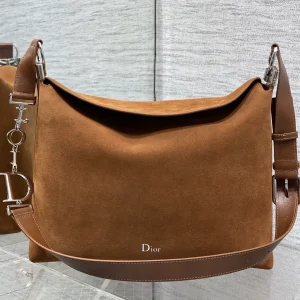 Dior Brown Suede Hobo Shoulder Bag image 1