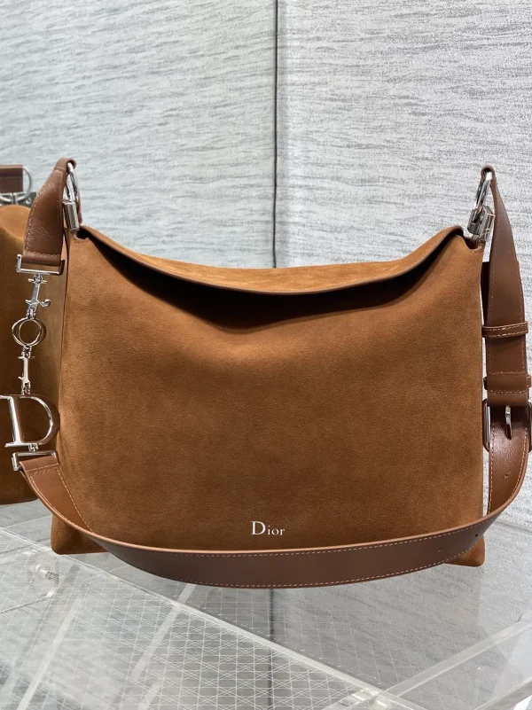 Dior Brown Suede Hobo Shoulder Bag image 1