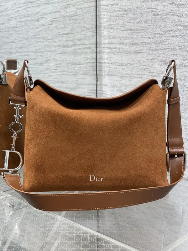 Dior Brown Suede Hobo Shoulder Bag image 1
