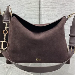 Dior Brown Suede Hobo Shoulder Bag image 1
