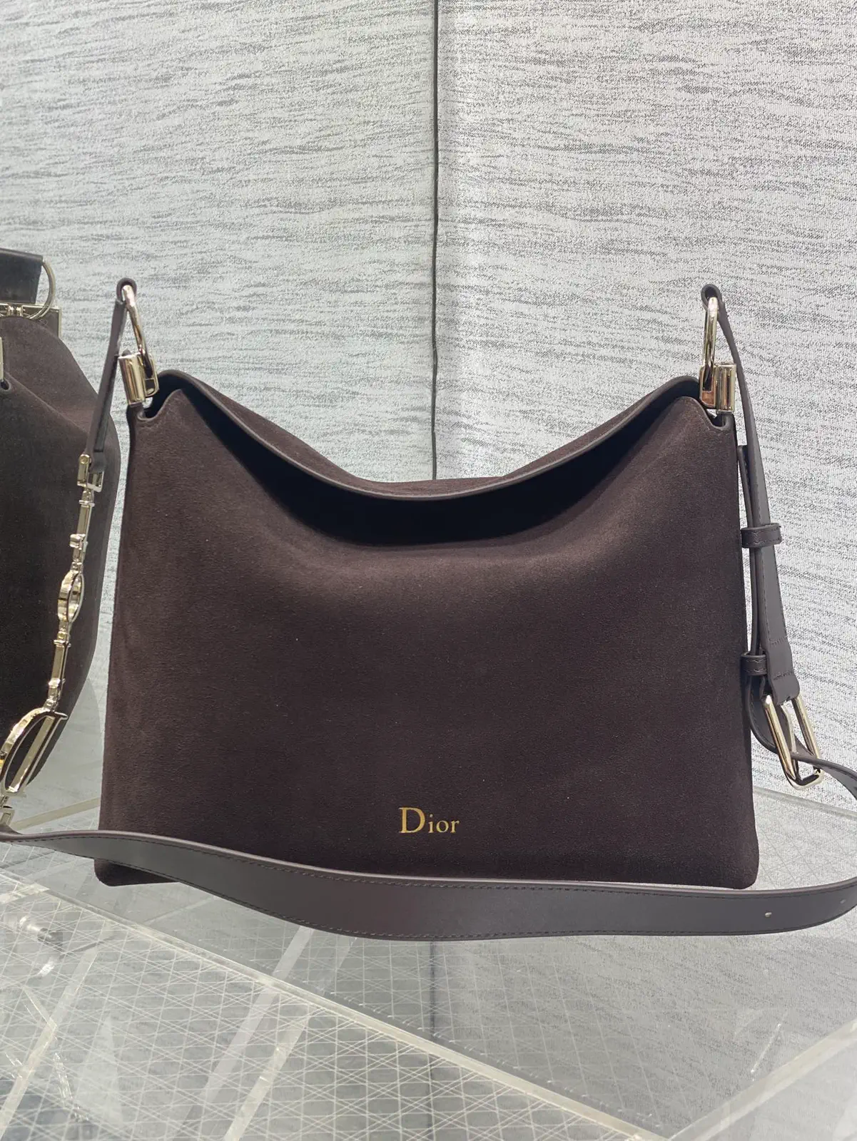 Dior Suede and Leather Hobo Shoulder Bag image 1