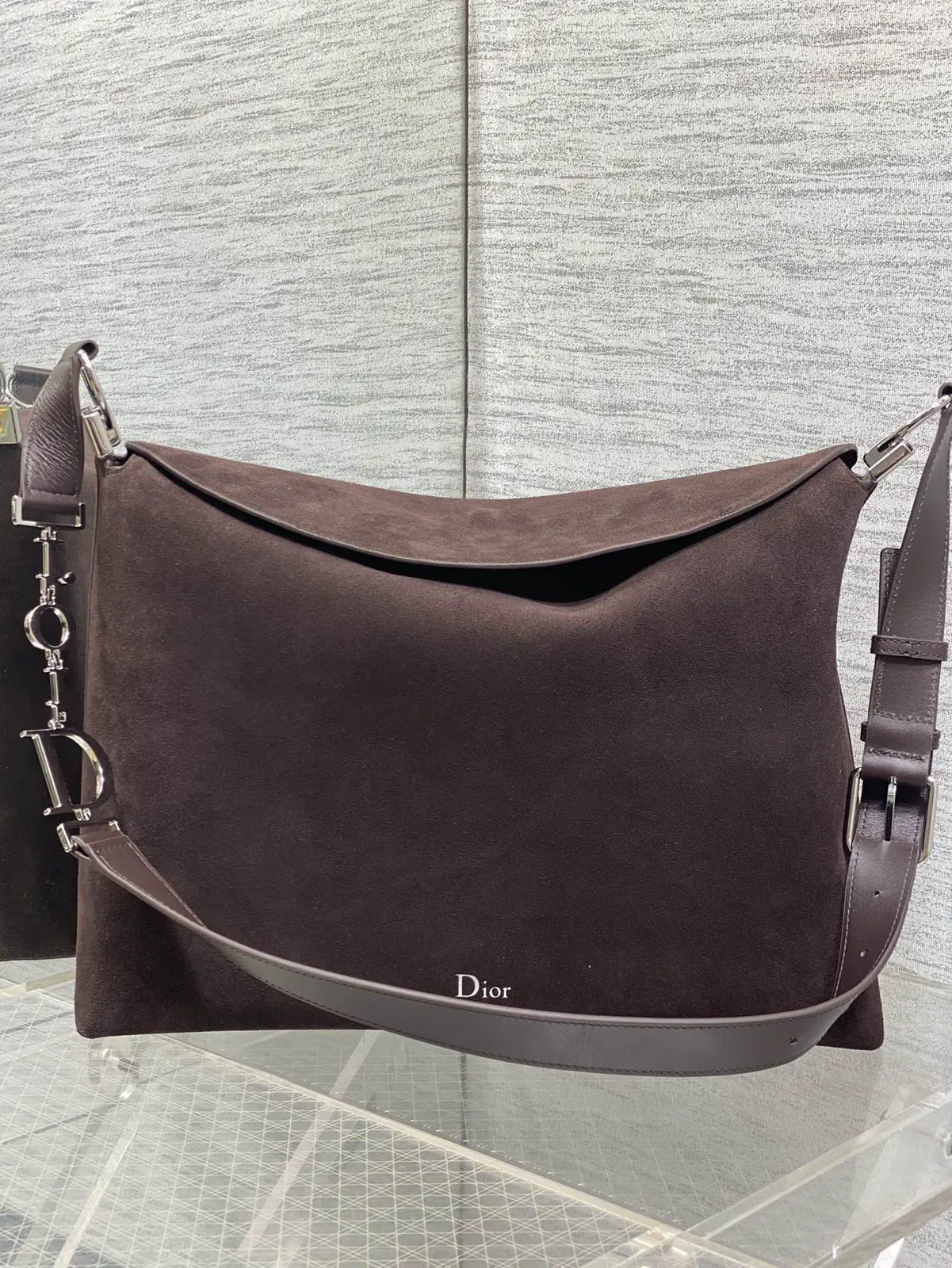Dior Brown Suede Hobo Shoulder Bag image 1