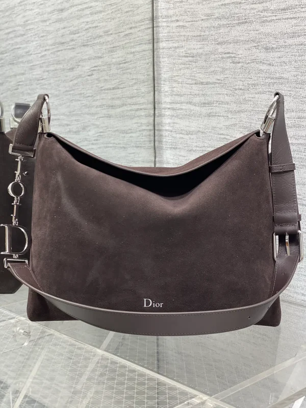 Dior Brown Suede Hobo Shoulder Bag image 1