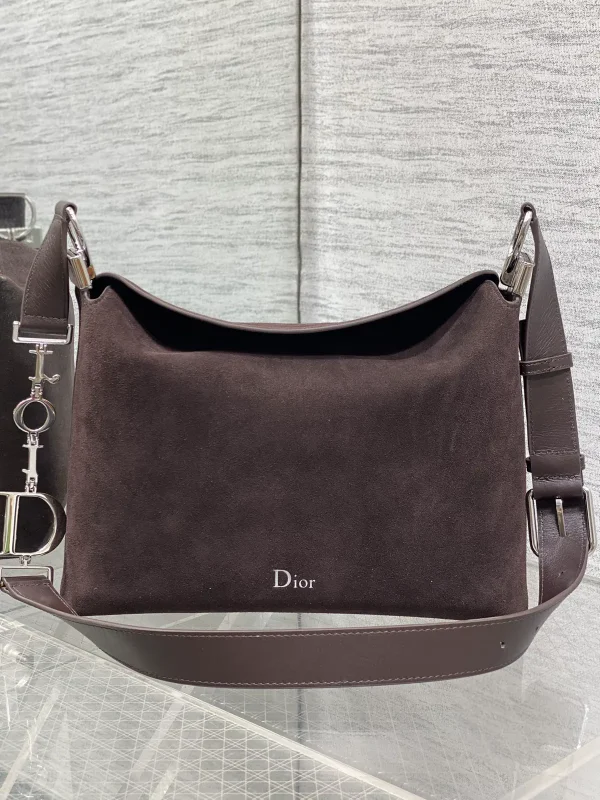 Dior Brown Suede Hobo Shoulder Bag image 1