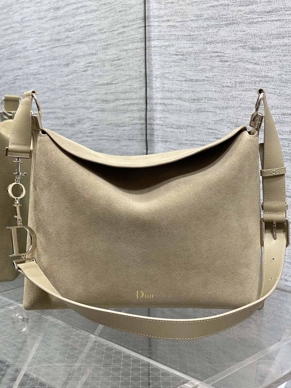 Dior Beige Suede Hobo Shoulder Bag image 1