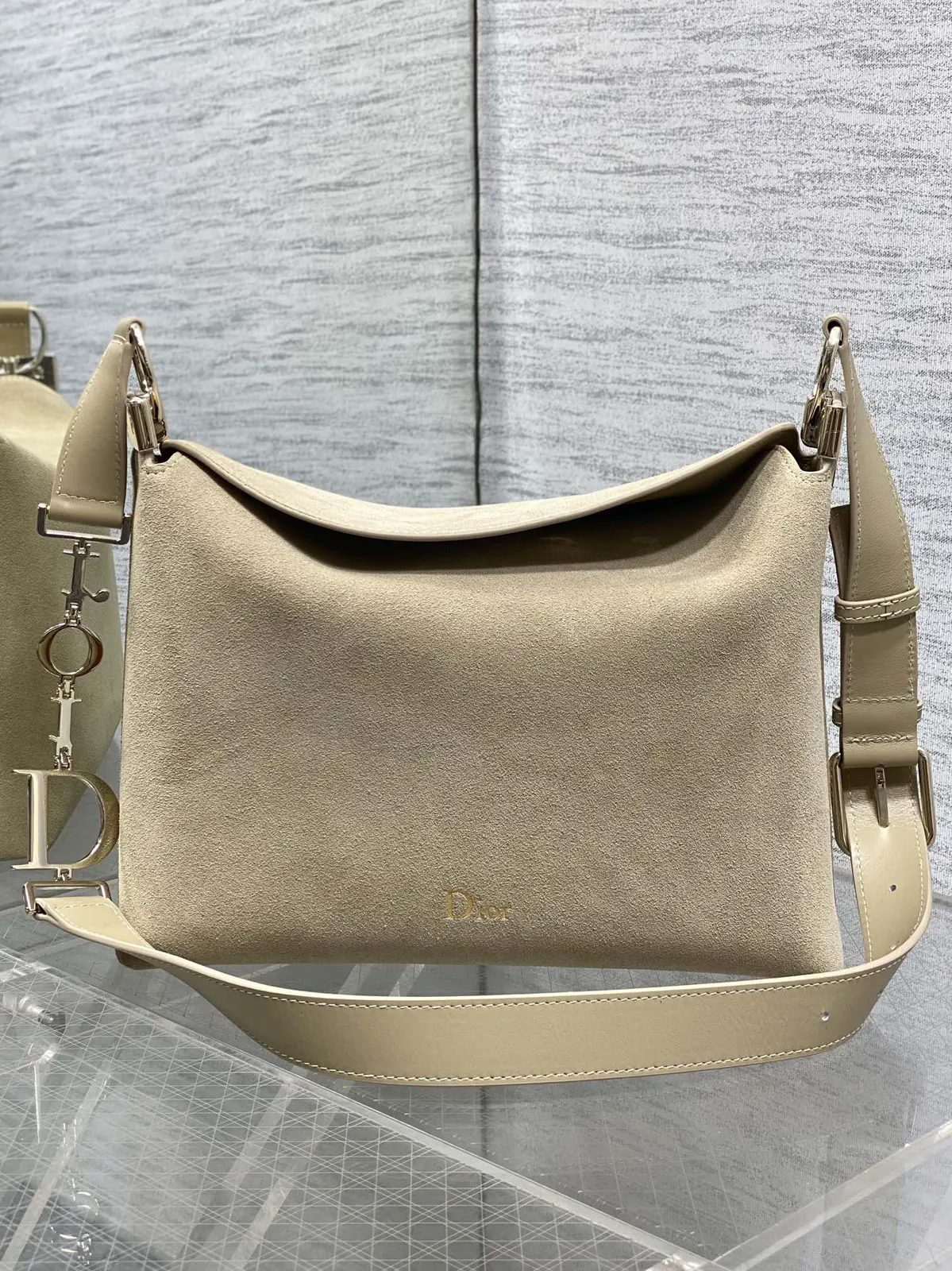 Dior Beige Suede Hobo Shoulder Bag image 1