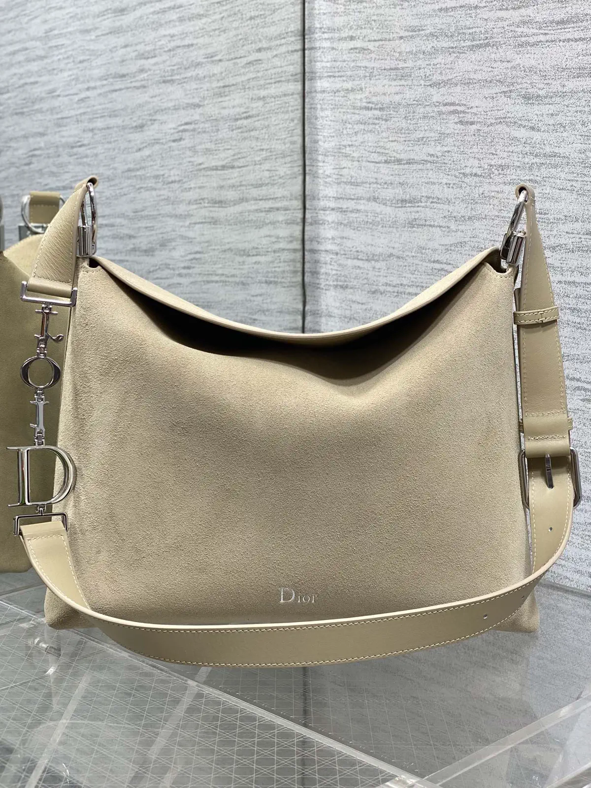Dior Beige Suede Hobo Shoulder Bag image 1