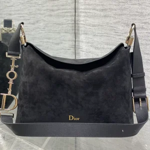 Dior Black Suede Hobo Shoulder Bag image 1