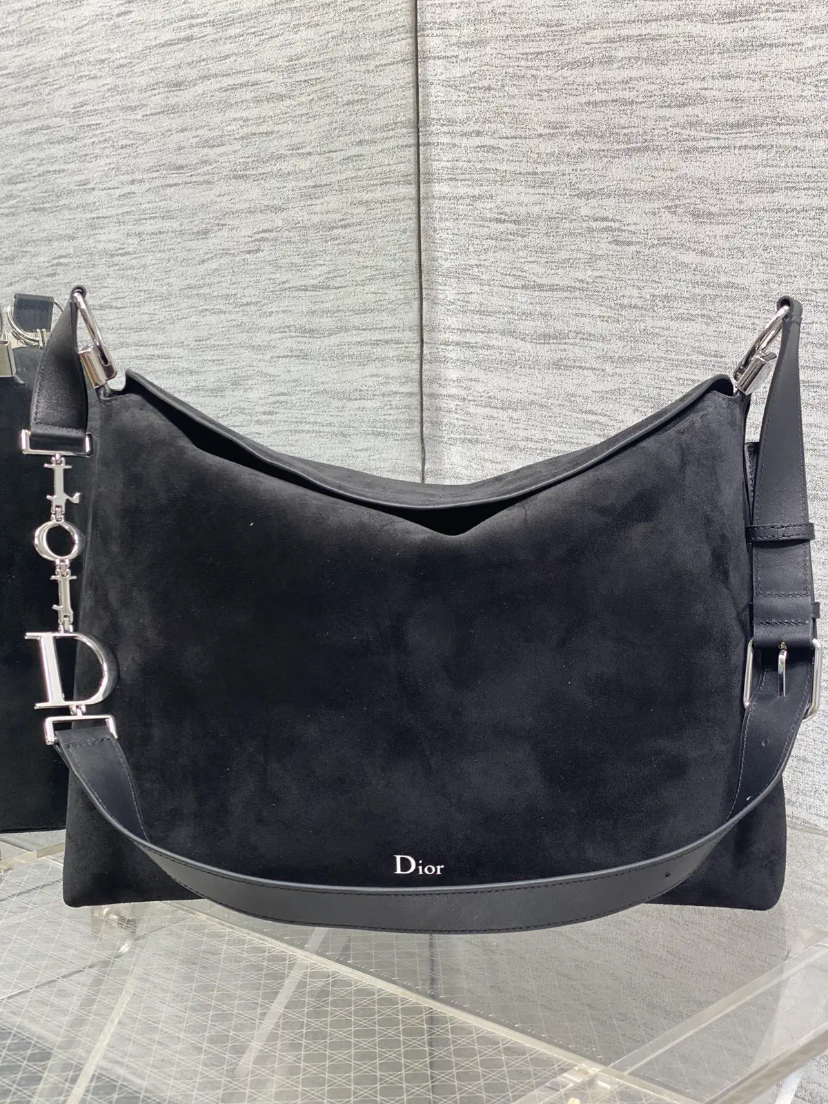 Dior Black Suede Hobo Shoulder Bag image 1