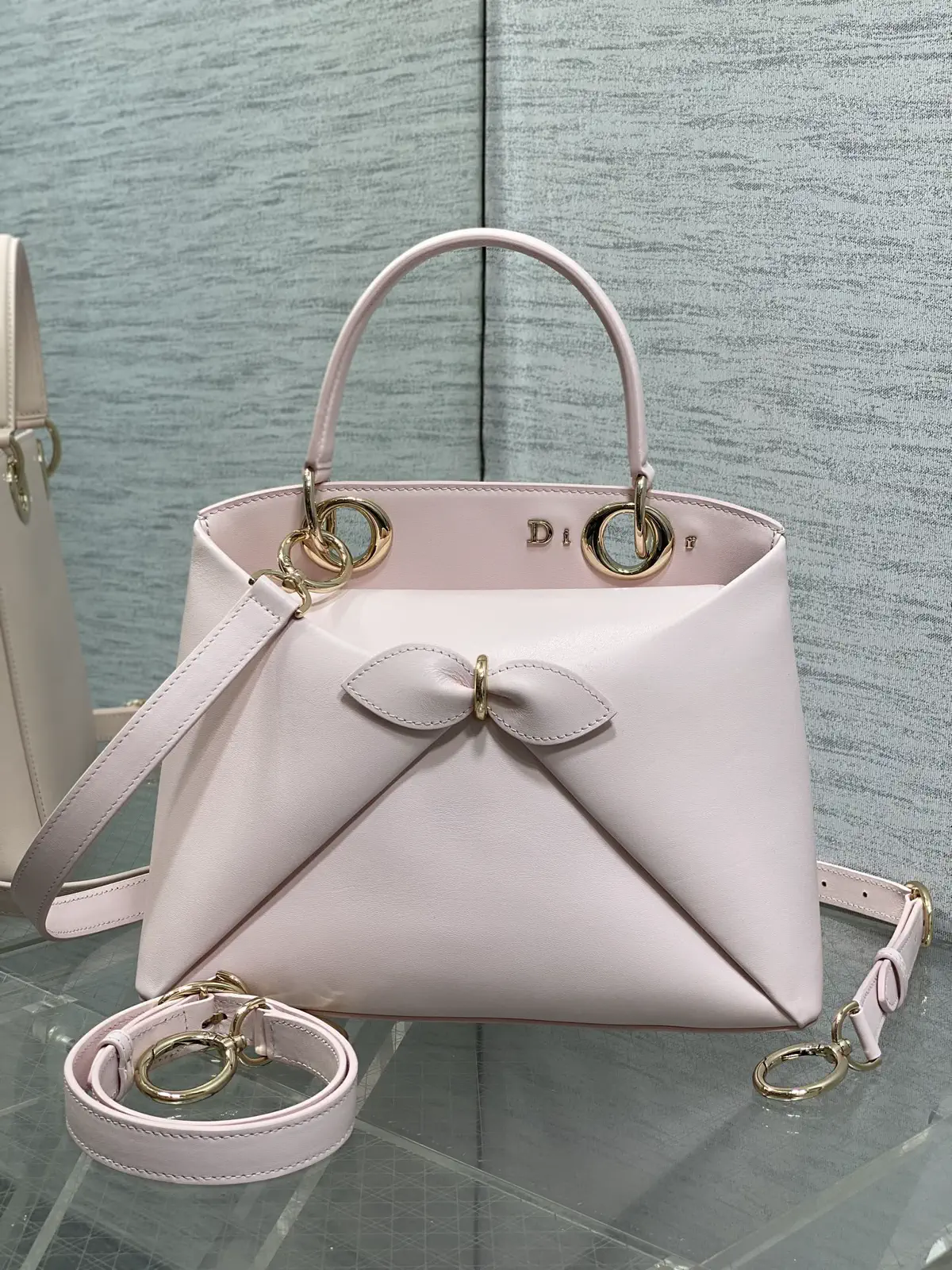 Dior Light Pink Bow Top Handle Bag image 1