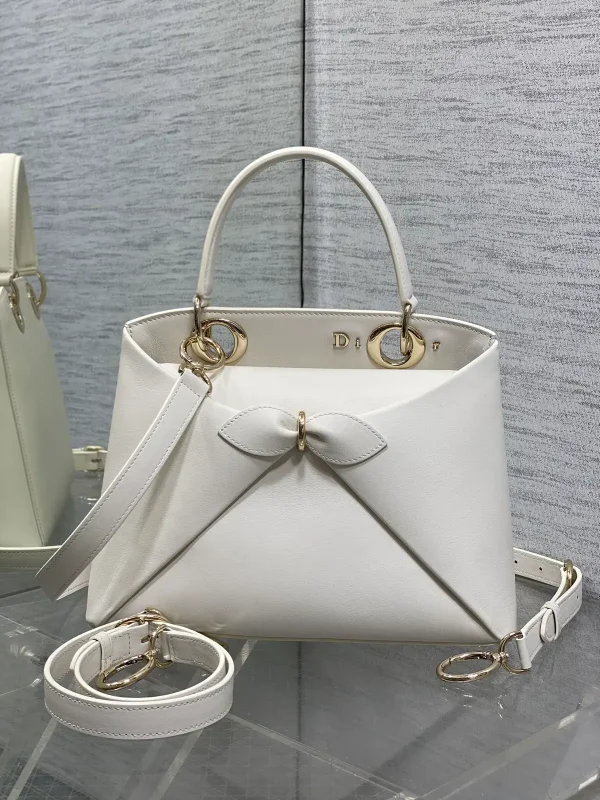 Dior White Bow Top Handle Bag image 1