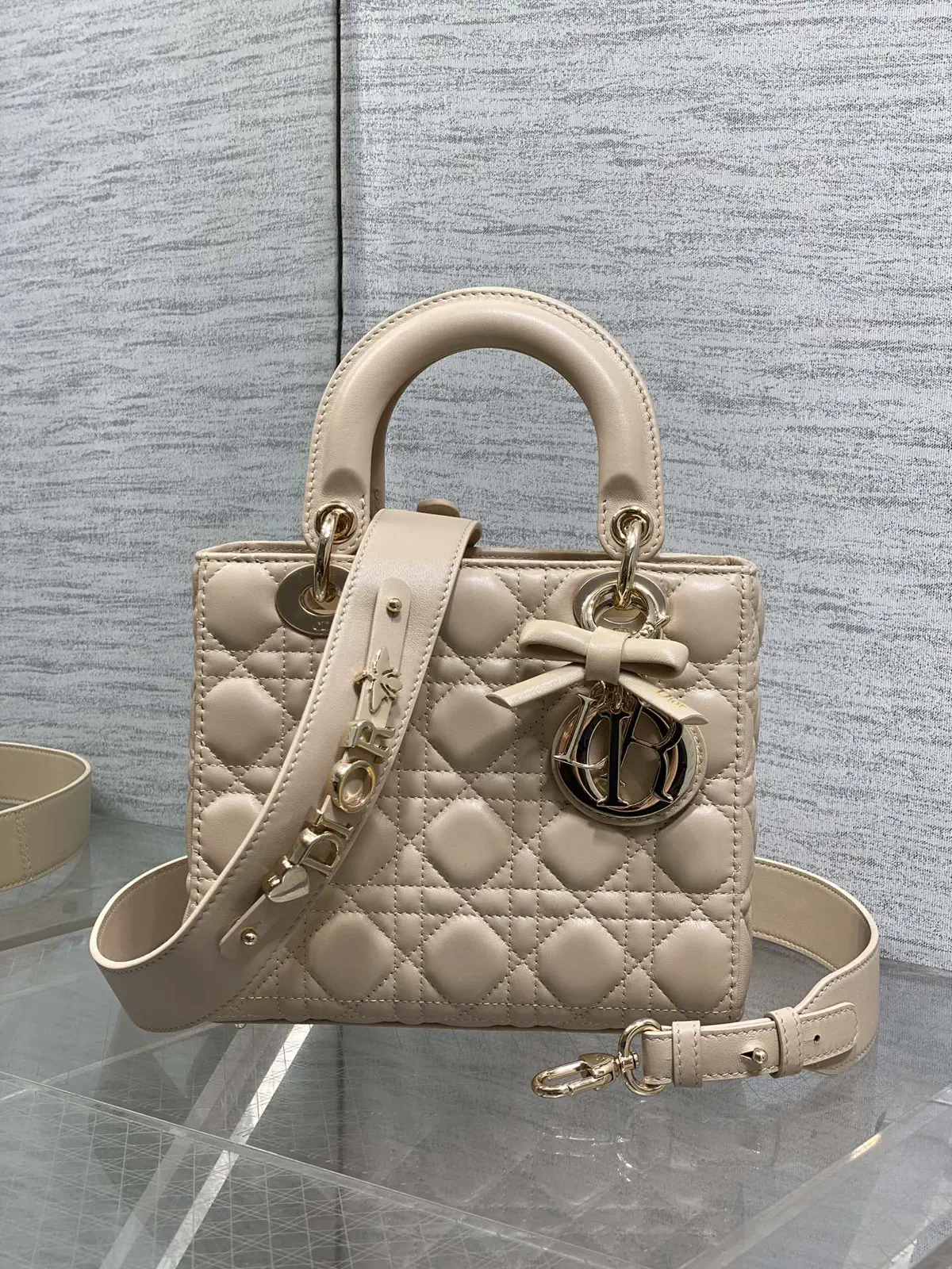 Dior Quilted Bow Detail Top Handle Bag image 1