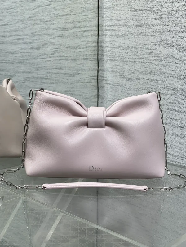 Dior Light Pink Bow Detail Chain Bag image 1