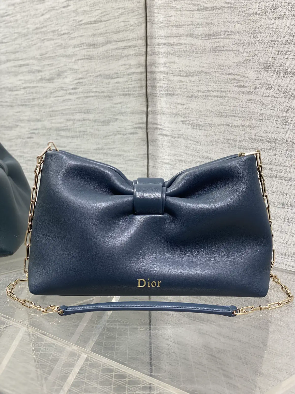 Dior Bow Detail Lambskin Chain Bag image 1