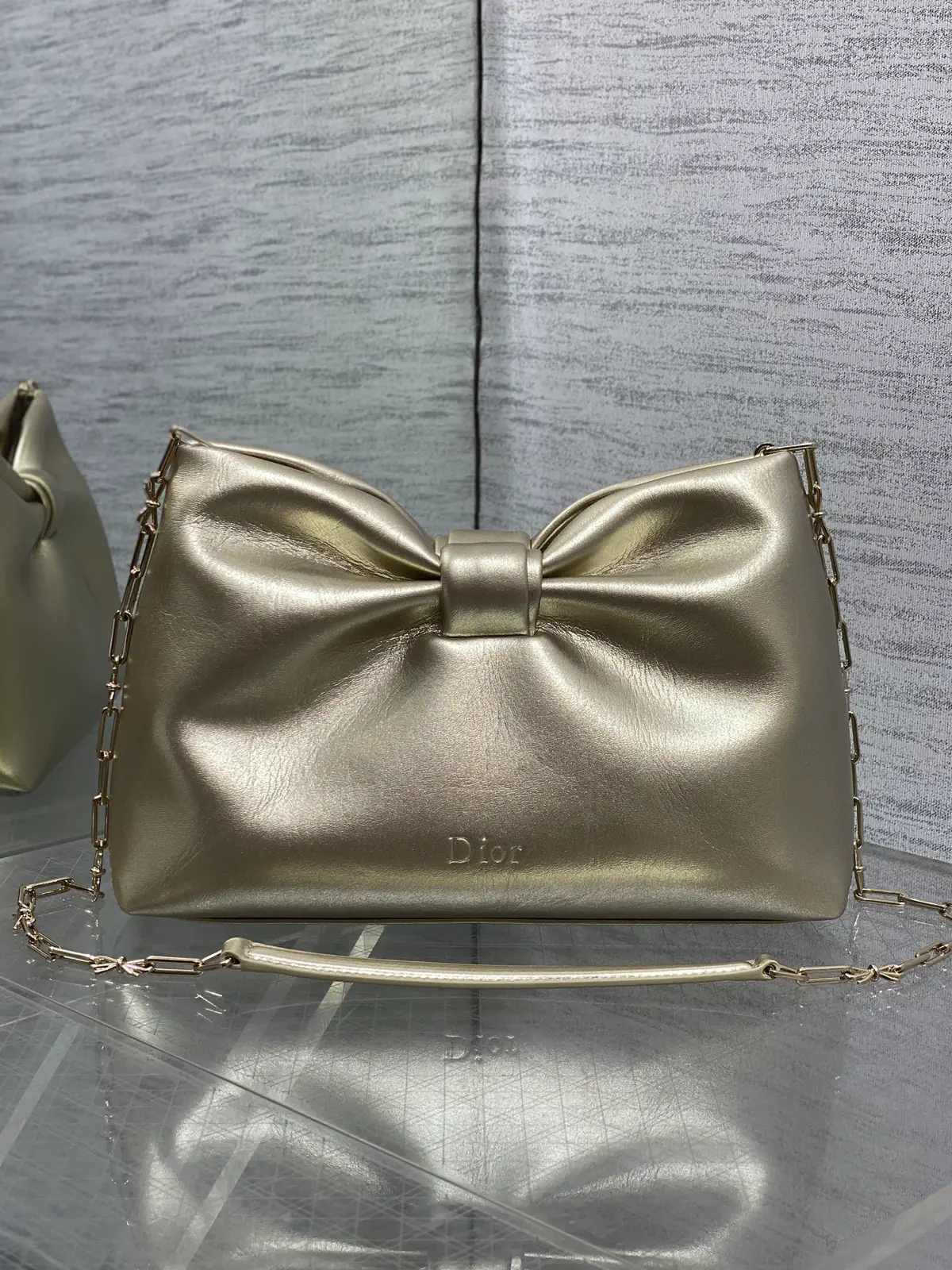 Dior Metallic Bow Detail Chain Bag image 1