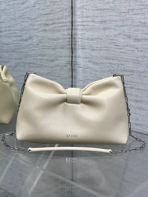 Dior Cream Bow Detail Chain Shoulder Bag image 1