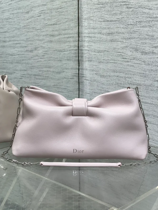 Dior Light Pink Bow Detail Lambskin Crossbody Bag image 1