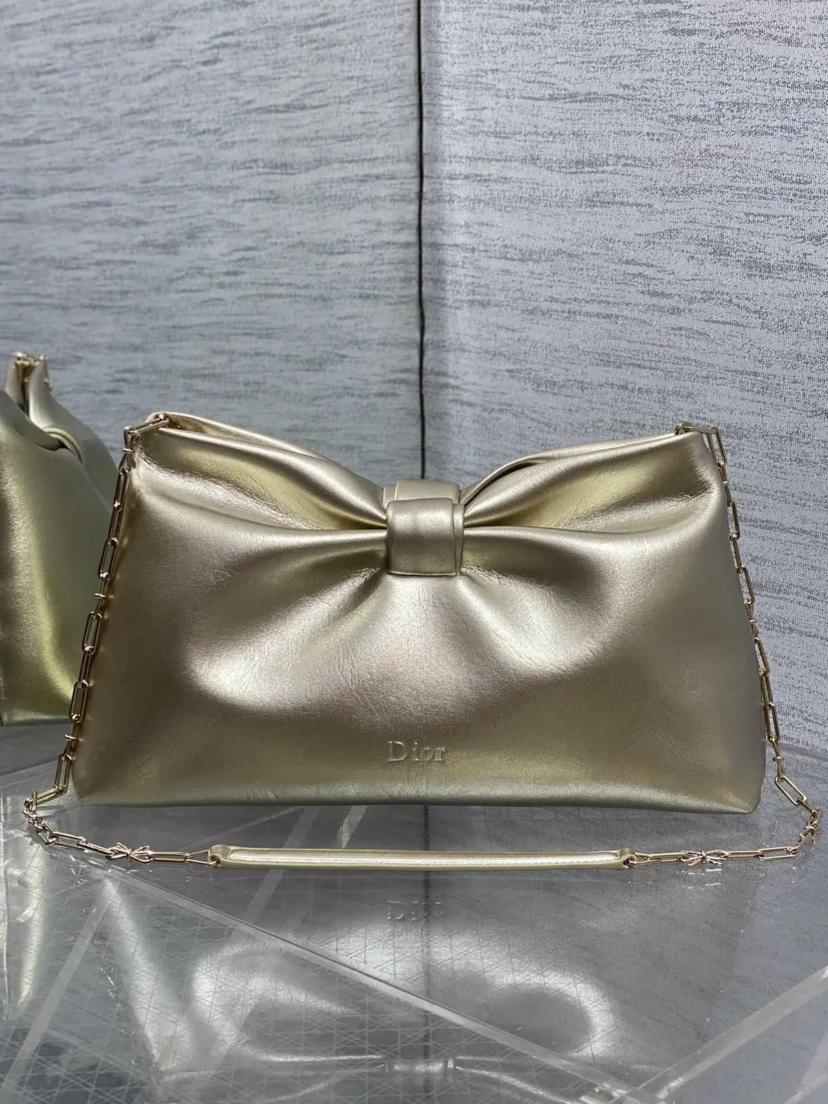 Dior Metallic Bow Detail Chain Bag image 1