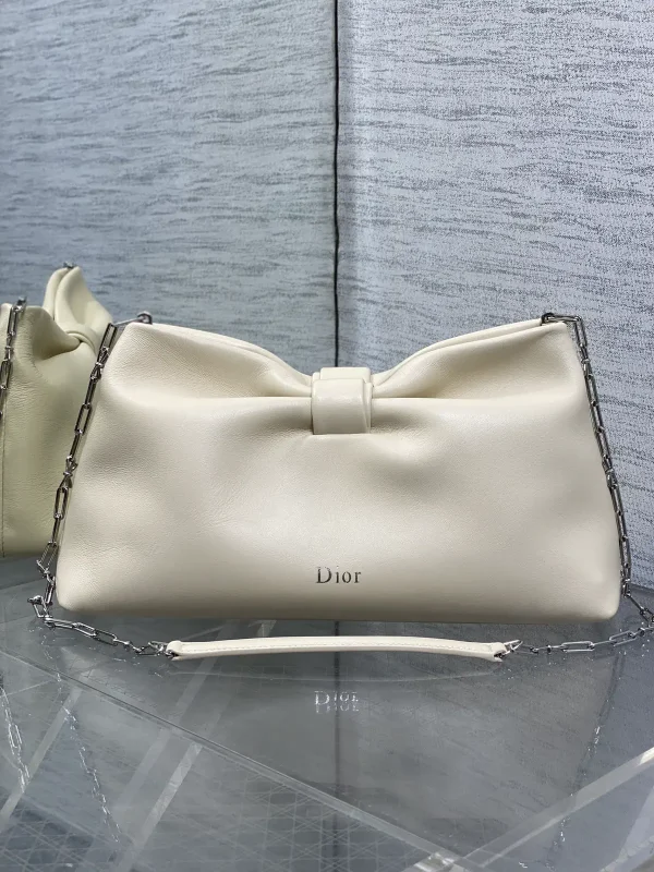 Dior Cream Bow Detail Chain Bag image 1