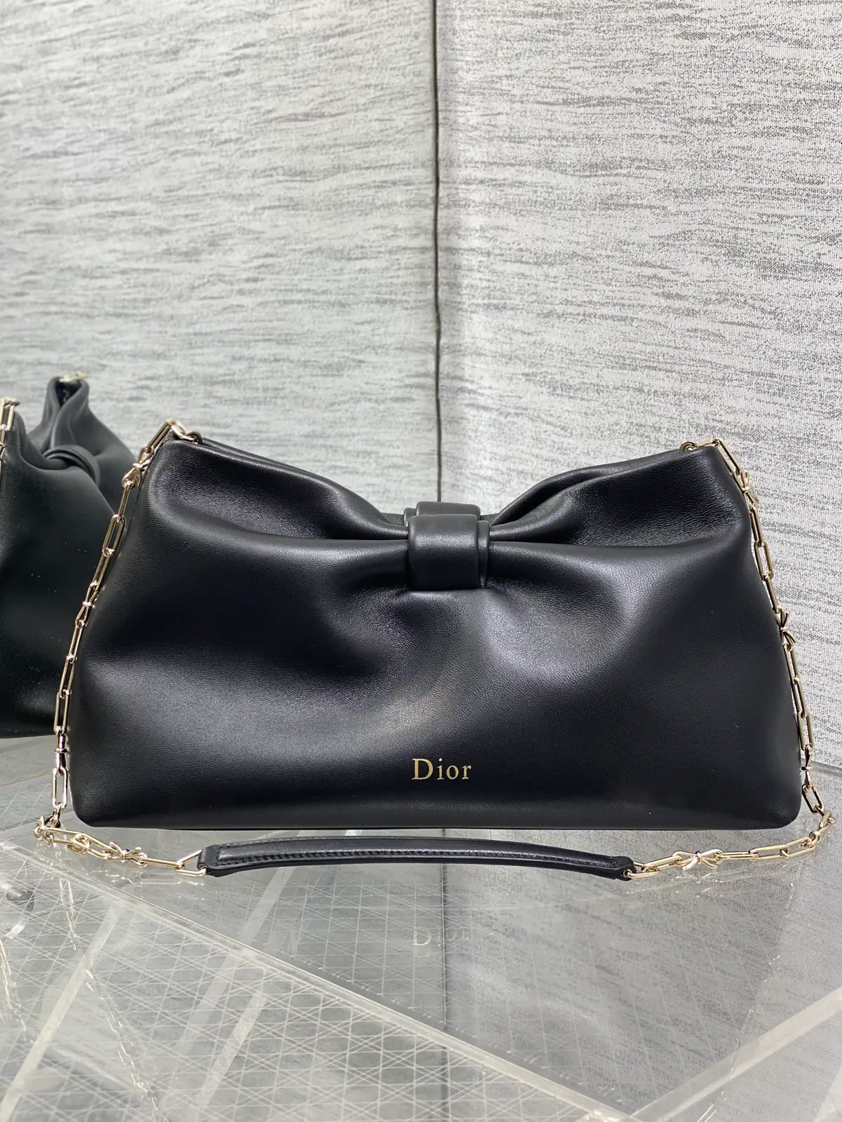Dior Black Bow Detail Chain Bag image 1