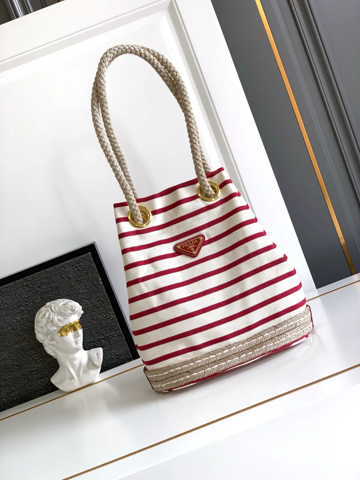 Prada Striped Bucket Bag image 1
