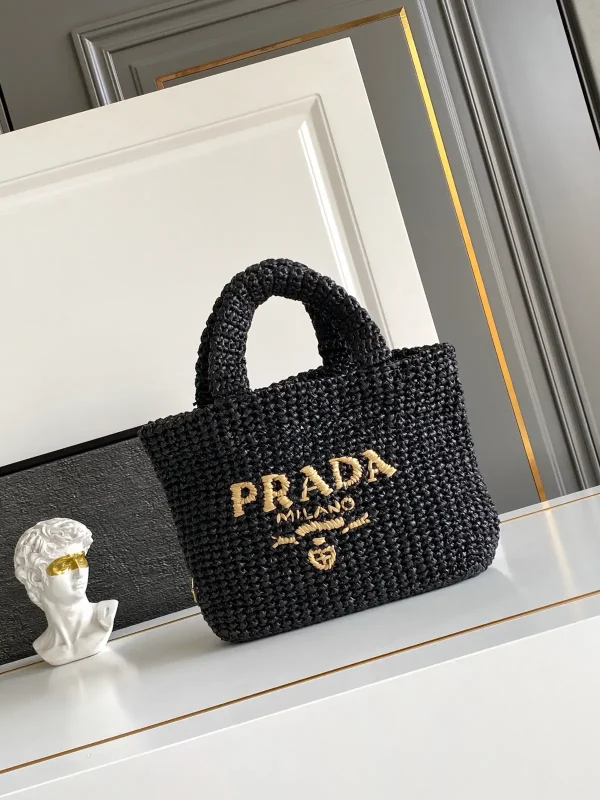 Prada Woven Straw Top Handle Tote Bag image 1