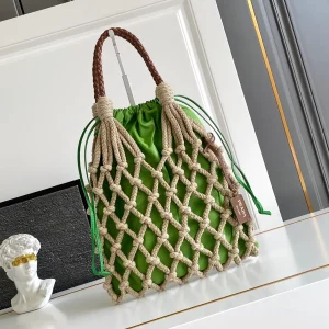 Prada Woven Net Drawstring Top Handle Bag image 1