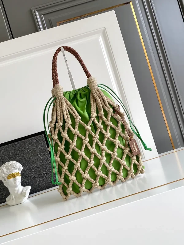 Prada Woven Net Drawstring Top Handle Bag image 1