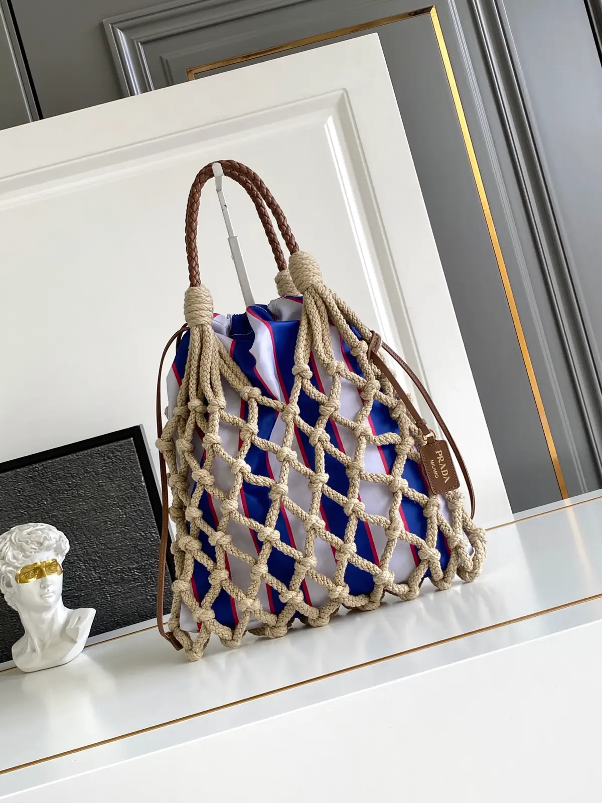 Prada Woven Net Tote Bag image 1