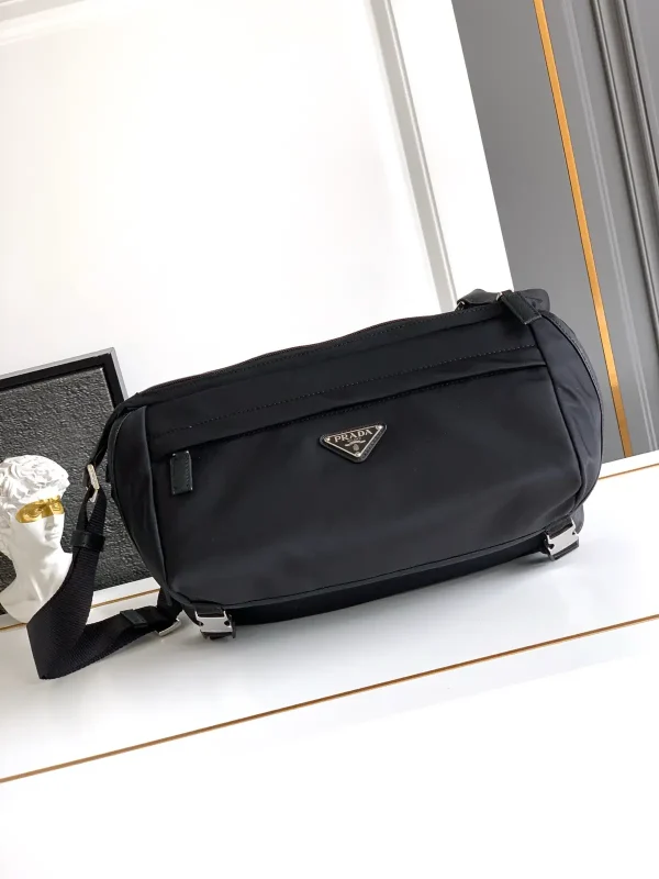 Prada Black Nylon and Saffiano Leather Shoulder Bag image 1