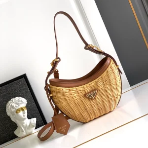 Prada Woven Crescent Shoulder Bag image 1