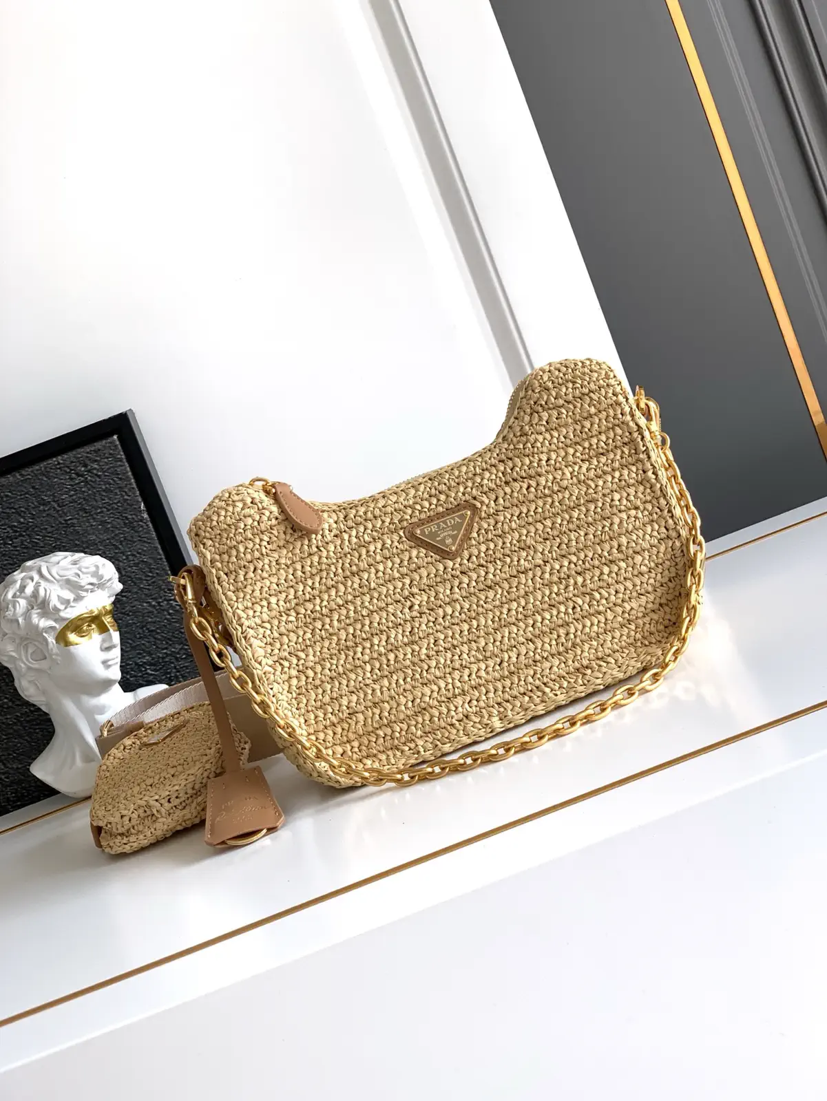 Prada Straw 3-in-1 Shoulder Bag image 1
